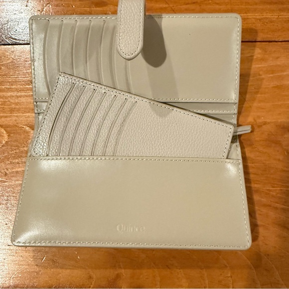 Quince Italian Leather Bifold 2-in-1 Wallet in Taupe - Picture 5 of 6